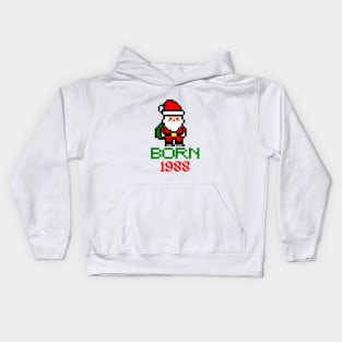 pixel art santa claus born 1999 Kids Hoodie